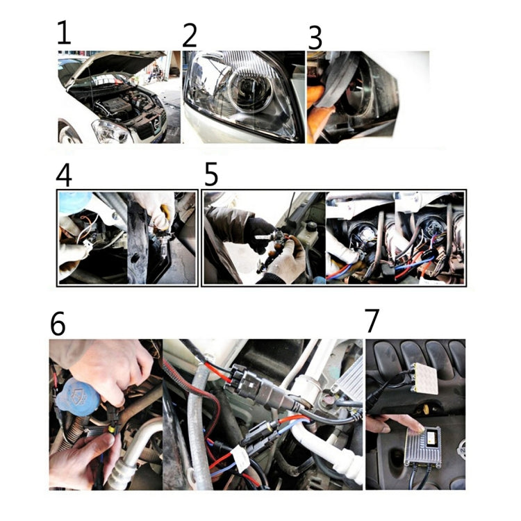 DC12V 35W 9007/9004-3 HID Xenon Light Single Beam Super Vision Waterproof Head Lamp with One Cable, Color Temperature: 6000K, Pack of 2