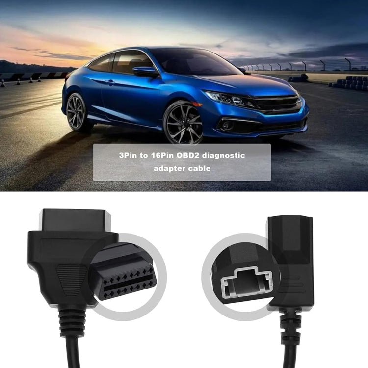 3 Pin to 16 Pin OBD Diagnostic Cable for Honda