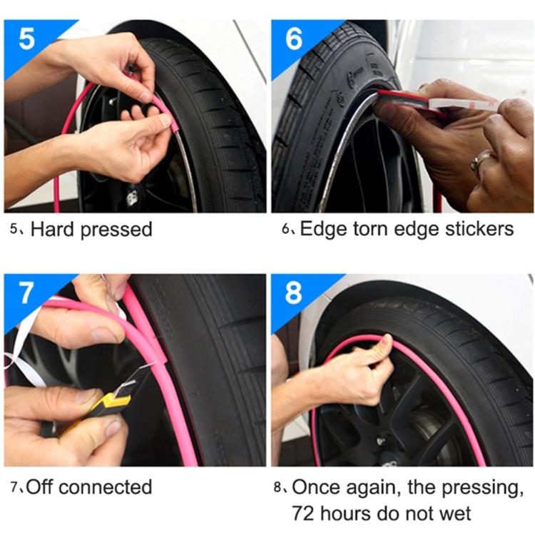 Universal Decorative Scratchproof Stickup 8M Flexible Car Wheel Hub TRIM Mouldings Decoration Strip
