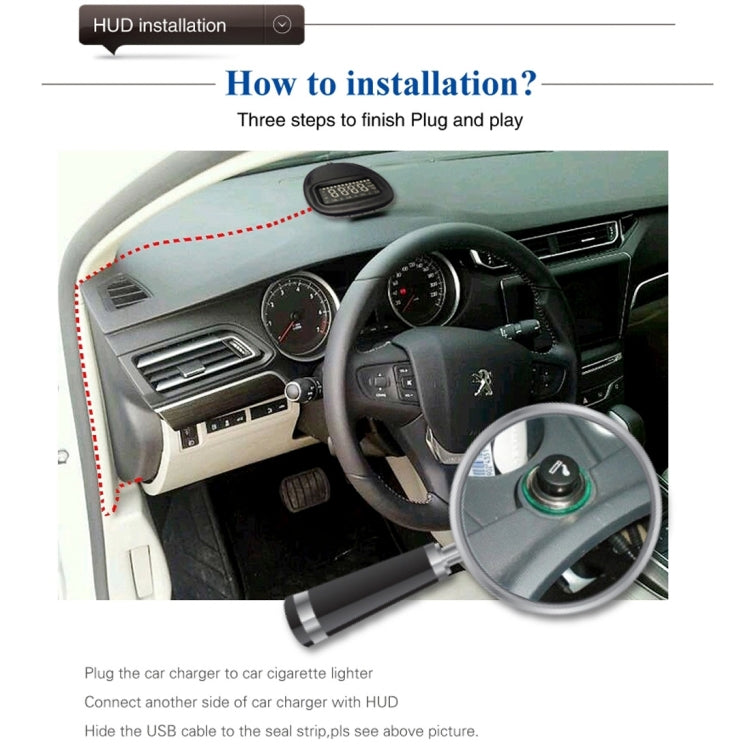 A1 2.0 inch Car GPS HUD Head Up Display Vehicle-mounted Security System, Support Speed & Real Time & Altitude & Over Speed Alarm & Compass & MPH & Auto Sleeping & KM & Satellite Signal