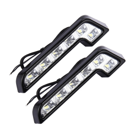 2 PCS High Power Car White Light 6 SMD 5050 LED Daytime Running Light for Cars