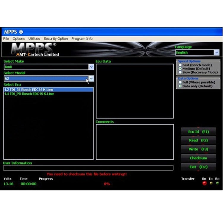 MPPS V16.1.02 ECU Chip Tuning Professional Diagnostic Tool for EDC15 / EDC16 / EDC17 Inkl CHECKSUM Read & Write Memory