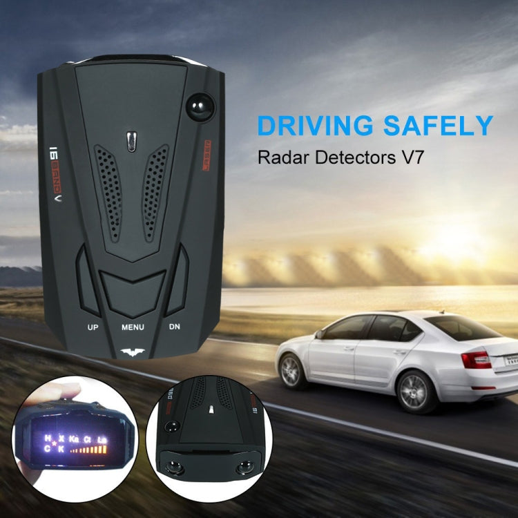 V7 Car Anti-Police Radar Detector 360 Protection Defense Laser Detection, Built-in Russian & English Voice Broadcast