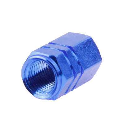Blue Anodized Aluminum Tire Valve Stem Caps 4 pcs