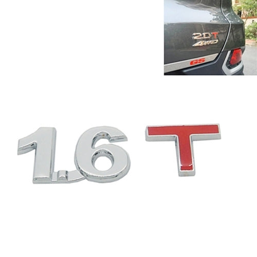 3D Universal Decal Chromed Metal Car Emblem Badge Sticker Car Trailer Gas Displacement Identification, Size: 8.5x2.5 cm, 1.6T, 1.8T, 2.0T, 2.5T, 2.8T, 3.0T