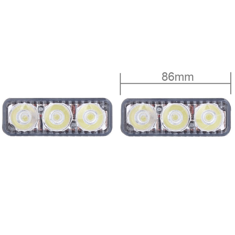 2 PCS MZ 9W 540LM 6500K 3-LED White Light Wired Car Daytime Running Light Fog Lamp, DC12-24V,Light Wire: 15cm