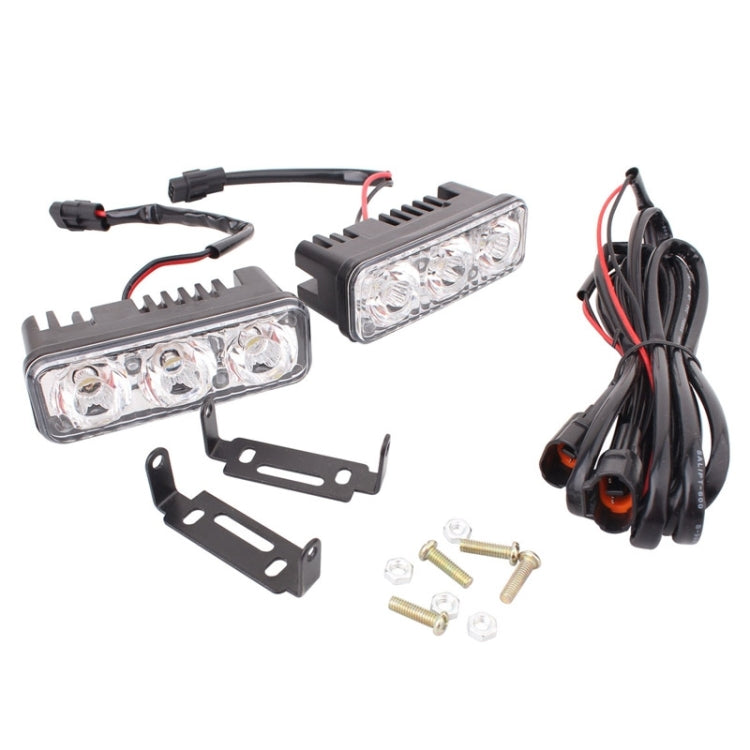 2 PCS MZ 9W 540LM 6500K 3-LED White Light Wired Car Daytime Running Light Fog Lamp, DC12-24V,Light Wire: 15cm