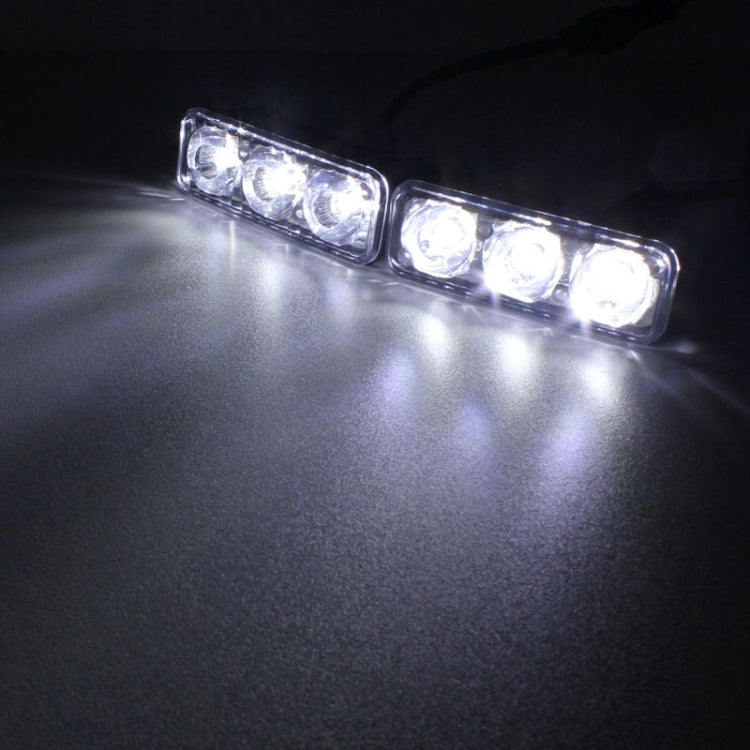 2 PCS MZ 9W 540LM 6500K 3-LED White Light Wired Car Daytime Running Light Fog Lamp, DC12-24V,Light Wire: 15cm