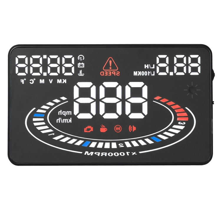 E300 5.5 inch Car OBDII / EUOBD HUD Vehicle-mounted Head Up Display Security System, Support Speed & Fuel Consumption, Overspeed Alarm,  Fuel Consumption, Water Temperature, etc.