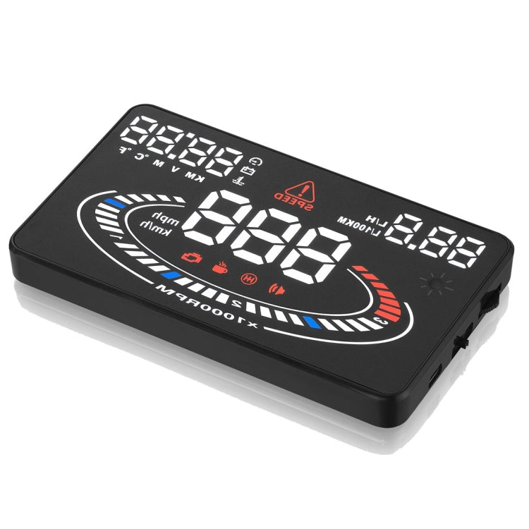 E300 5.5 inch Car OBDII / EUOBD HUD Vehicle-mounted Head Up Display Security System, Support Speed & Fuel Consumption, Overspeed Alarm,  Fuel Consumption, Water Temperature, etc.