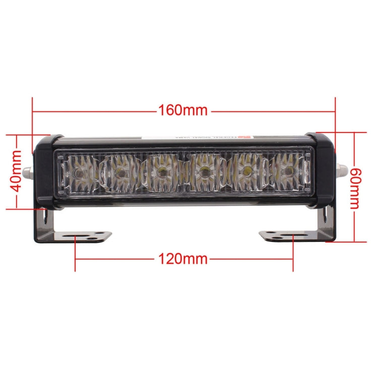 2 PCS  6 inch 6 LED 2 x 18W Car Flash Warning Light Yellow Change White Waterproof Emergency Light, DC 12V