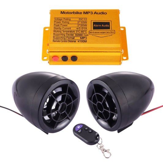 Motorcycle Anti-theft Digital MP3 with 3.0 inch Speaker, FM Radio & Remote Control, Support SD Card & USB Flash Disk