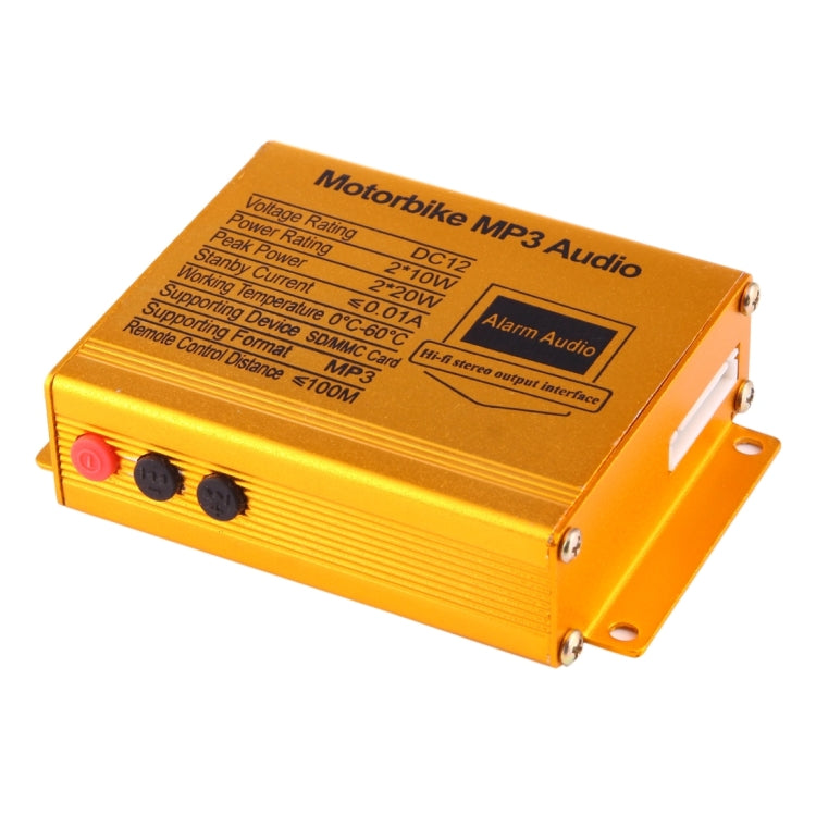 Motorcycle Anti-theft Digital MP3 with 3.0 inch Speaker, FM Radio & Remote Control, Support SD Card & USB Flash Disk