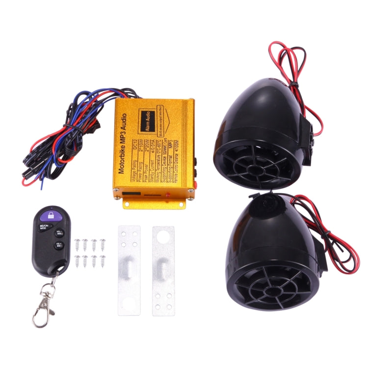 Motorcycle Anti-theft Digital MP3 with 3.0 inch Speaker, FM Radio & Remote Control, Support SD Card & USB Flash Disk