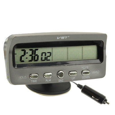 3.6 inch LCD Car Digital Thermometer with Time / Date / Week / Alarm / Car Storage Battery Voltage Display
