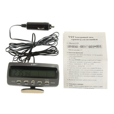 3.6 inch LCD Car Digital Thermometer with Time / Date / Week / Alarm / Car Storage Battery Voltage Display