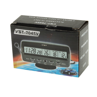 3.6 inch LCD Car Digital Thermometer with Time / Date / Week / Alarm / Car Storage Battery Voltage Display
