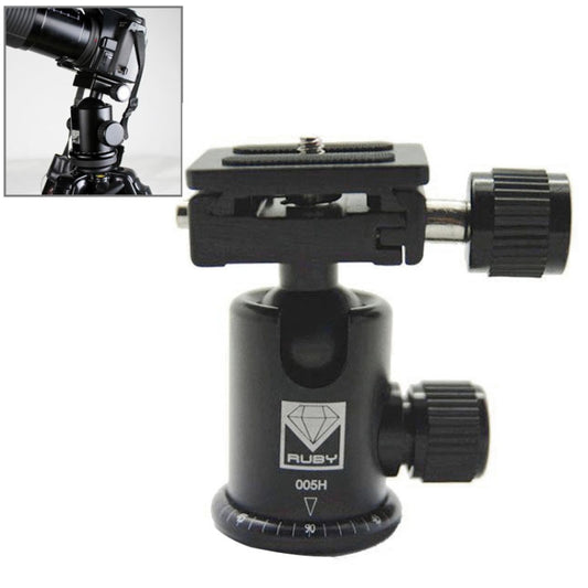RUBY 005H Aluminium Magnesium Alloy Tripod Ball Head with Quick Release Plate Adapter