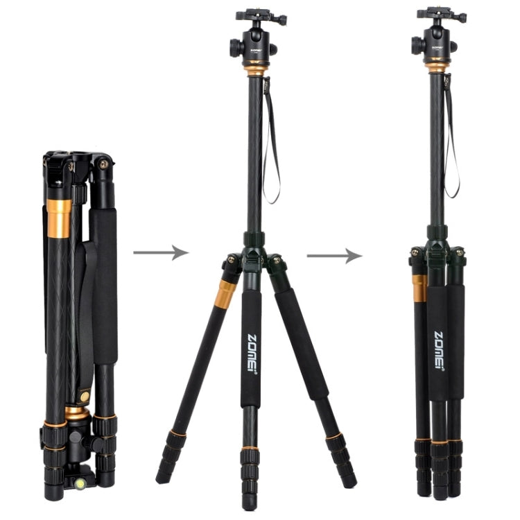 ZOMEI Z688 Portable Professional Travel Magnesium Alloy Material Tripod Monopod with Ball Head for Digital Camera