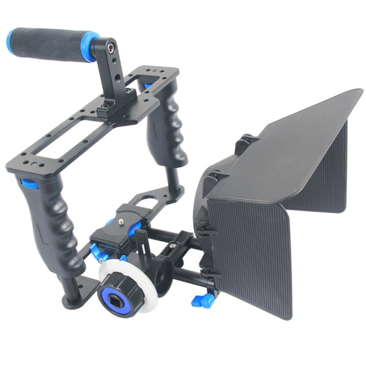 YELANGU YLG1103A-B Large Handle Video Camera Cage Stabilizer + Matte Box Kit for DSLR Camera / Video Camera