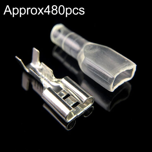 480 x 6.3mm Crimp Terminal Female Spade Connector + Case (480 pcs in one packaging, the price is for 480 pcs)