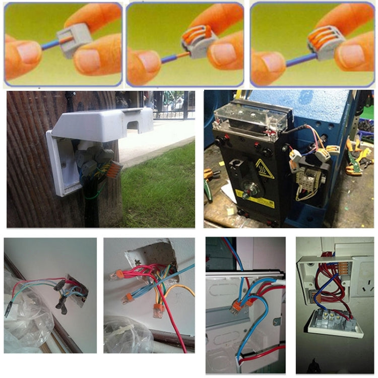 10 PCS Universal Compact 3 Pin Push Clamp Solderless Wire Connector