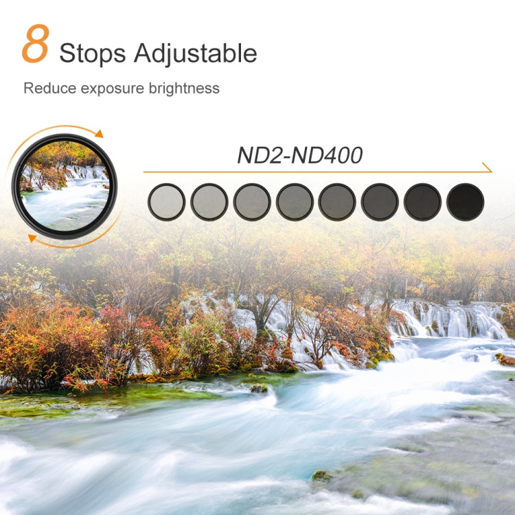 58mm ND Fader Neutral Density Adjustable Variable Filter ND 2 to ND 400 Filter