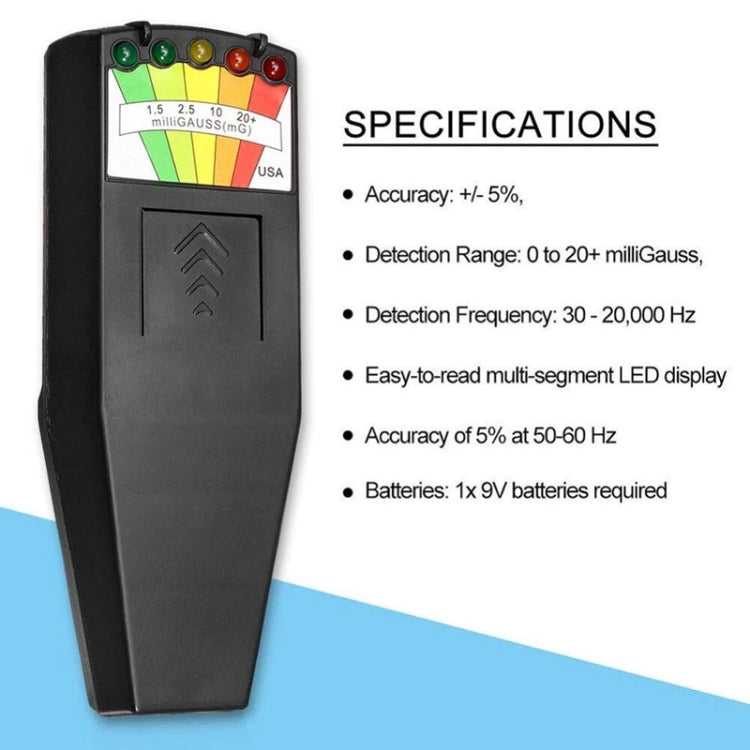 5-LED Electromagnetic Radiation Detector EMF Meter Tester
