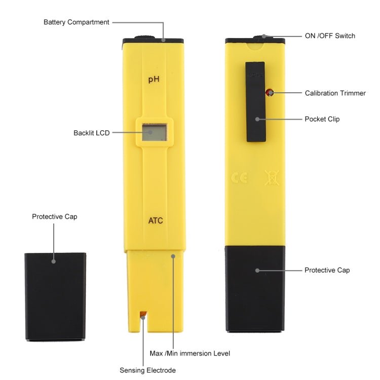 Pocket-sized PH Meter with ATC