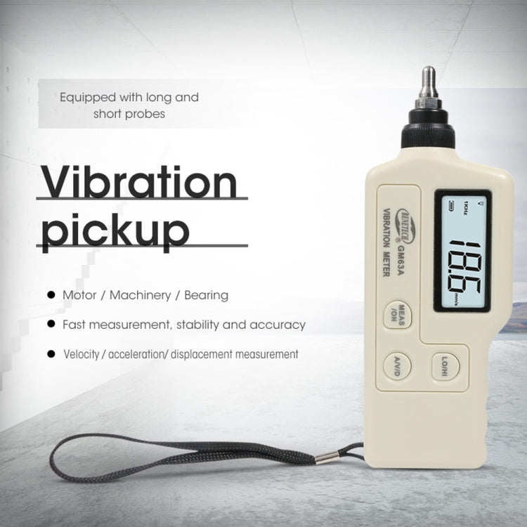 BENETECH GM63A Vibration Meter Digital Tester Vibrometer Analyzer Acceleration Velocity