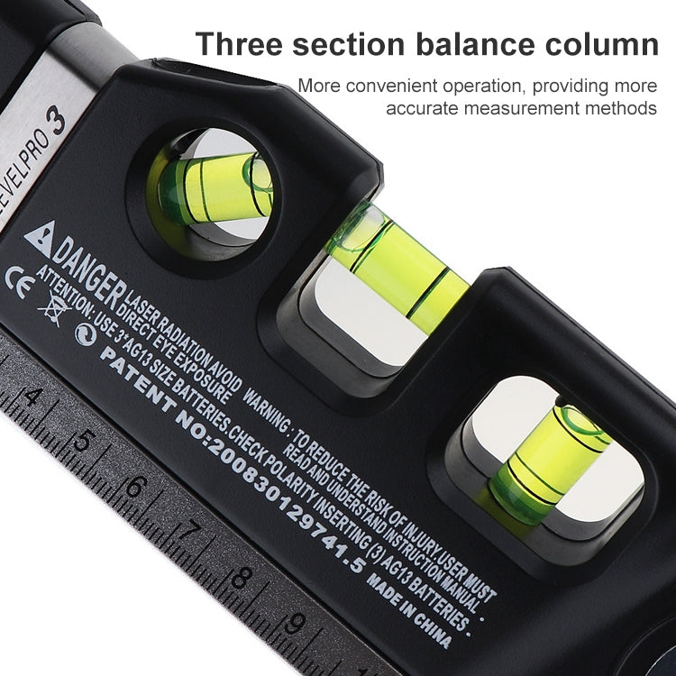 Laser Level with Tape Measure Pro 3 (250cm), LV-03