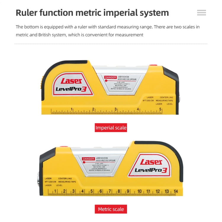 Laser Level with Tape Measure Pro 3