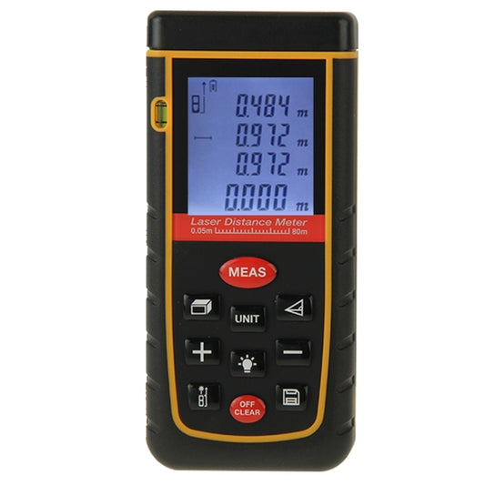 RZ-A80 1.9 inch LCD 80m Hand-held Laser Distance Meter with Level Bubble