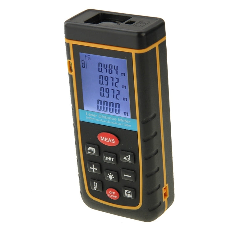 RZ-A100 1.9 inch LCD 100m Hand-held Laser Distance Meter with Level Bubble