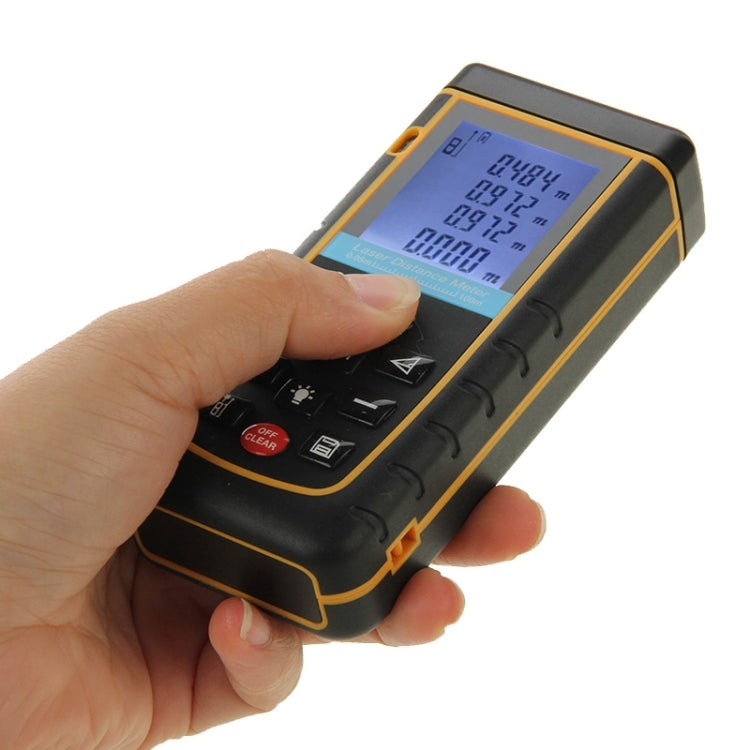 RZ-A100 1.9 inch LCD 100m Hand-held Laser Distance Meter with Level Bubble