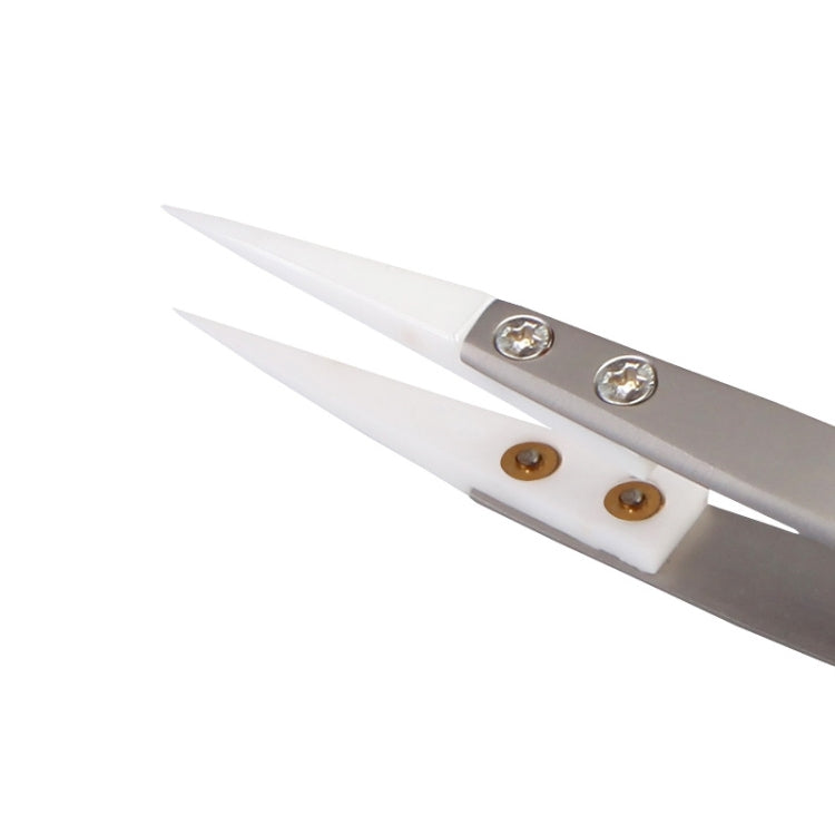BEST BST-72-MZ 302 Stainless Steel High Temperature Resistance Ceramic Tip Tweezers