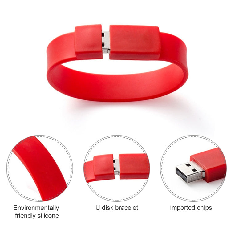 4GB Silicon Bracelets USB 2.0 Flash Disk, 4GB (Black)