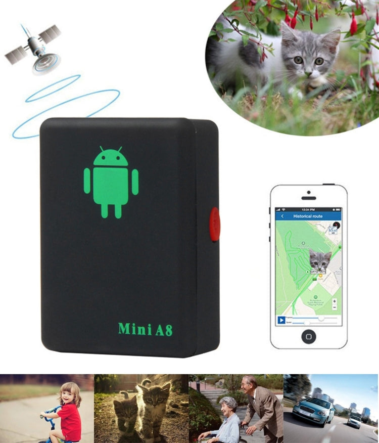 TRACKER Mini A8 Real Time 4 Bands Global Locator GSM/GPRS Tracker Tracking Device for Personal