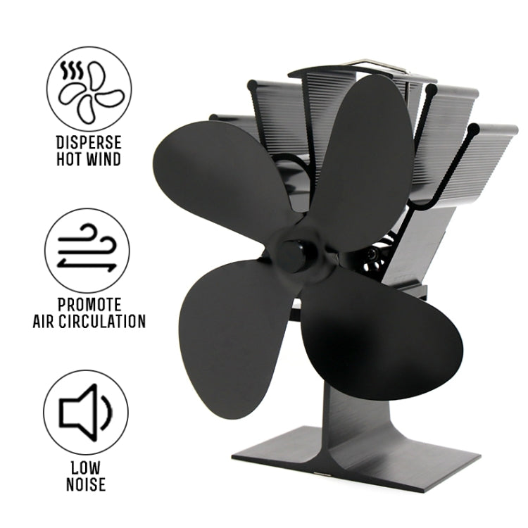 YL603 Eco-friendly Aluminum Alloy Heat Powered Stove Fan with 4 Blades for Wood / Gas / Pellet Stoves
