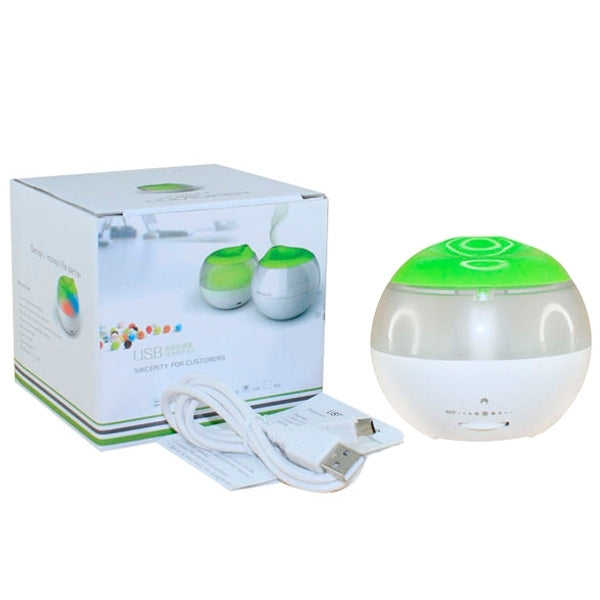 USB Air Humidifier with Mini Red Indicator and Vapour Amount Regulating Switch (White + Green)