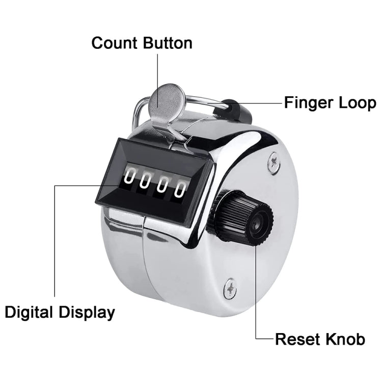 Retro Style 0.8 inch 4-digit Screen Mechanical Manual Metal Counter