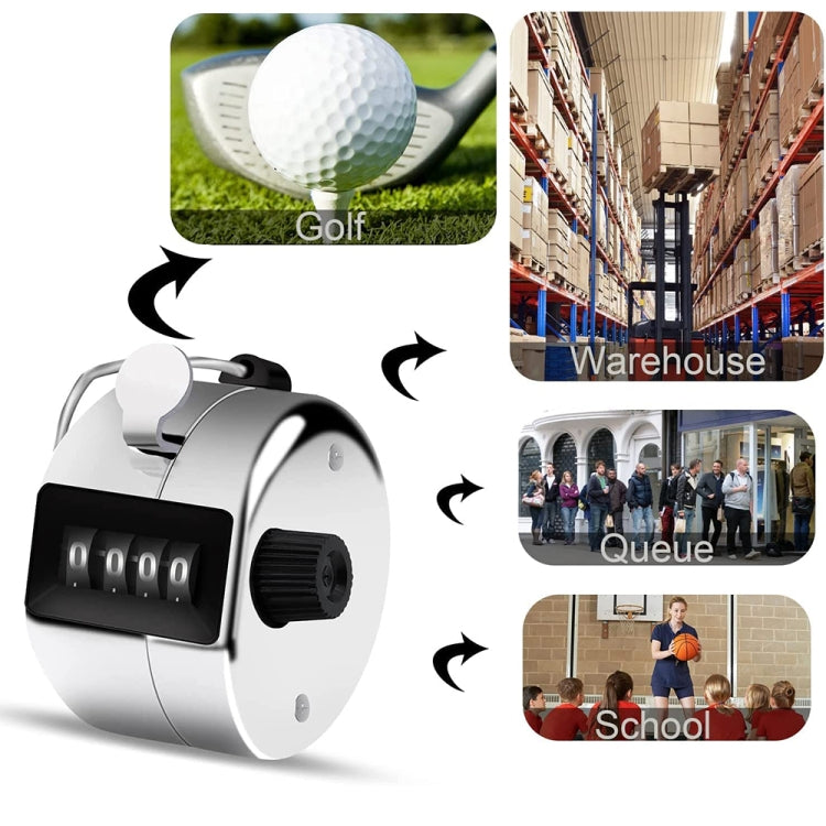 Retro Style 0.8 inch 4-digit Screen Mechanical Manual Metal Counter