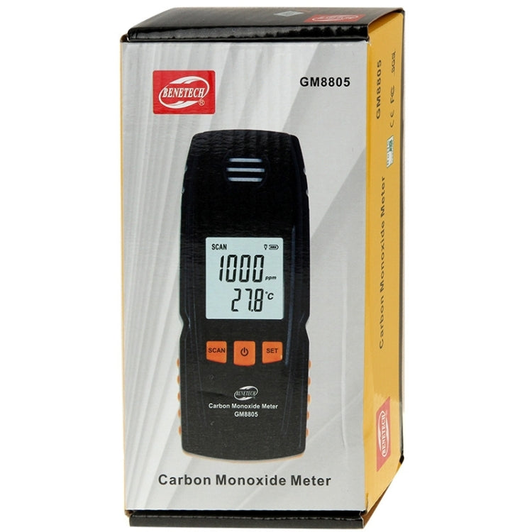 BENETECH GM8805 LCD Display Handheld Carbon Monoxide CO Monitor Detector Meter Tester, Measure Range: 0-1000ppm