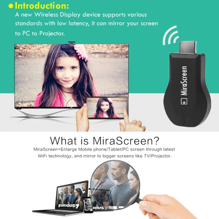 MiraScreen WiFi Display Dongle / Miracast Airplay DLNA Display Receiver Dongle