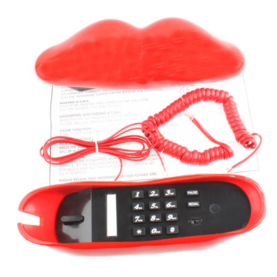 Sexy Red Hot lips Shape Wire Corded Telephone