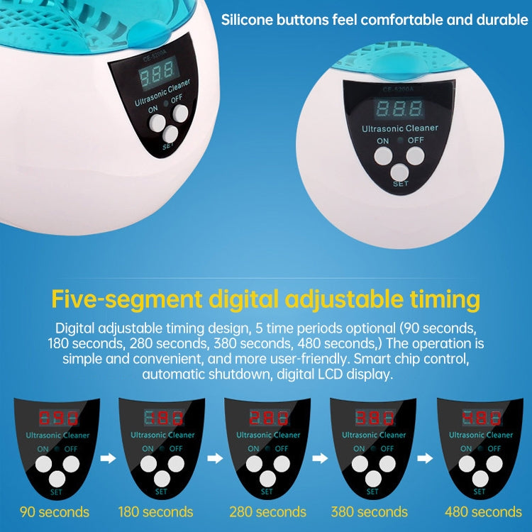 Stainless Steel Tank Digital Ultrasonic Cleaner with LCD Display for Jewelry / Watch / Denture