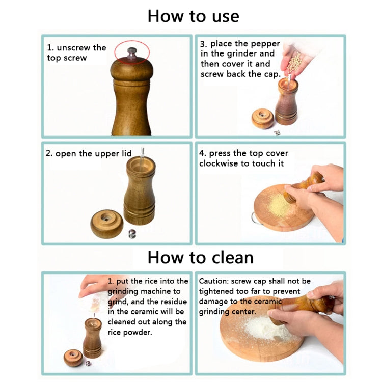 Length Classical Wooden Pepper Spice Salt Mill Grinder Muller