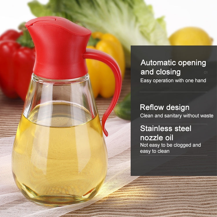 Automatic Lid Open Glass Oil Bottle