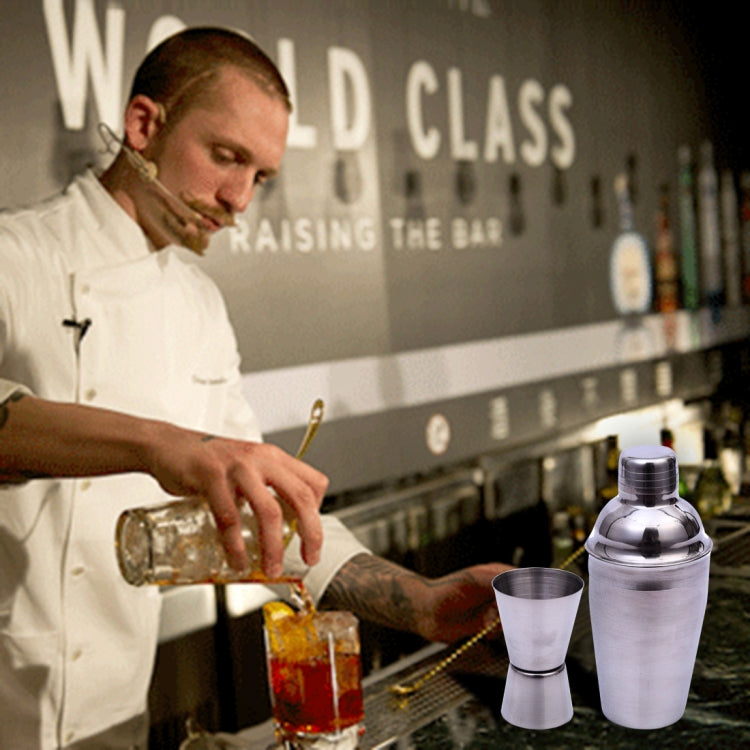 5 in 1 Classic Stainless Steel Shaker Set, Capacity: 550ml (Shaker + Jigger + Strainer + Ice Clip + Stirrer Pipe)