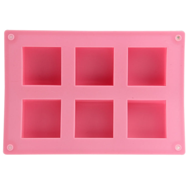 High Quality 6 Holes Square Shape Silicone Material Cake Mold
